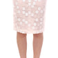 Elegant Sequined Pencil Skirt - Pristine White - SEHABRANDS