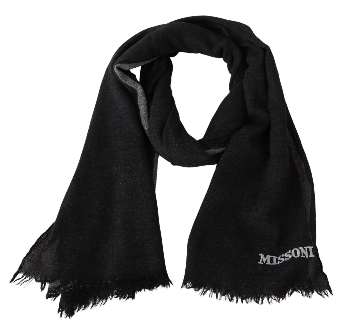 Elegant Wool Scarf with Signature Embroidery - SEHABRANDS