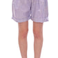 Elegant Purple Viscose Shorts - Side Zip Closure - SEHABRANDS