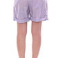 Elegant Purple Viscose Shorts - Side Zip Closure - SEHABRANDS