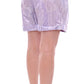 Elegant Purple Viscose Shorts - Side Zip Closure - SEHABRANDS