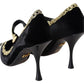 Dolce & Gabbana Elegant Velvet Patent Embroidered Pumps