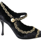 Dolce & Gabbana Elegant Velvet Patent Embroidered Pumps