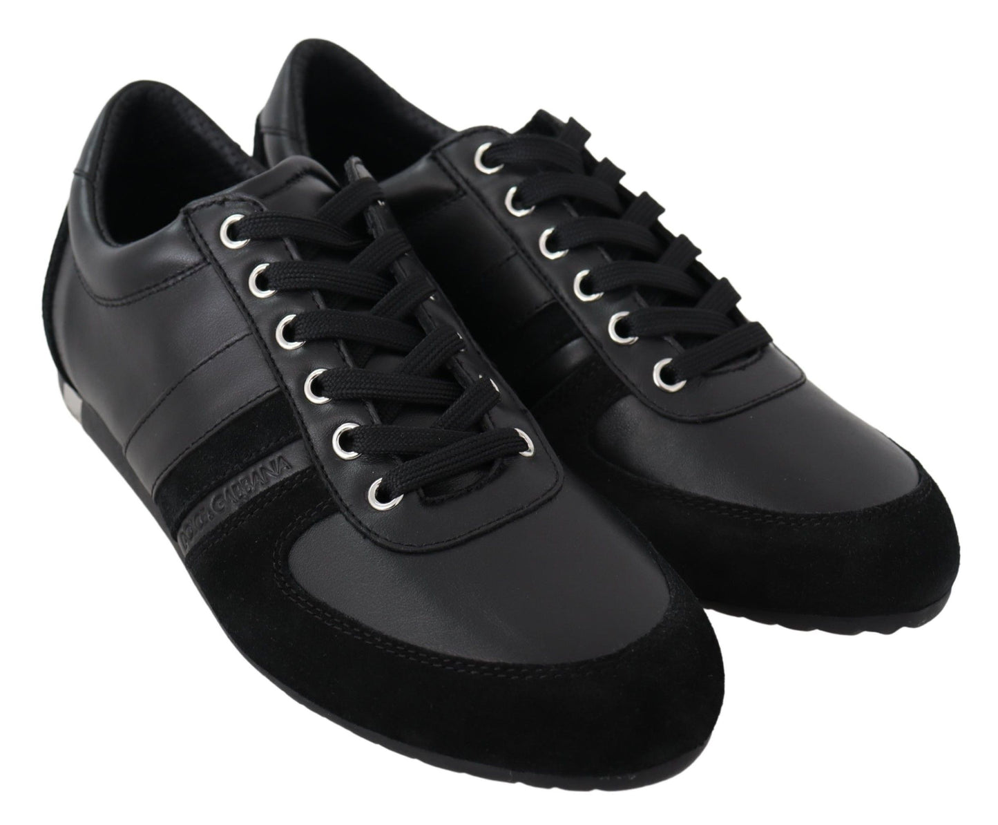 Dolce & Gabbana Elegant Black Leather Sport Sneakers