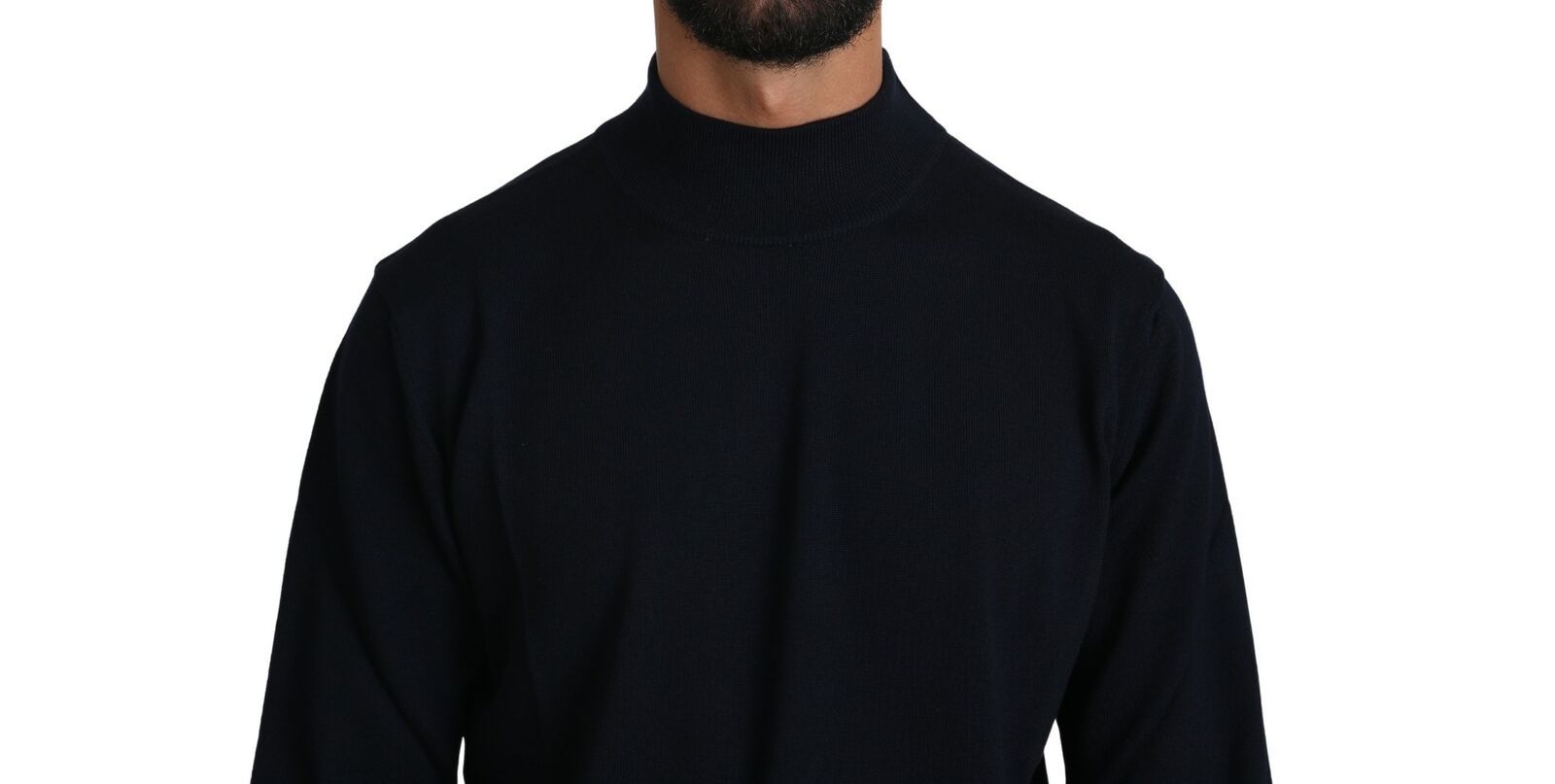 Elegant Dark Blue Pullover Sweater - SEHABRANDS