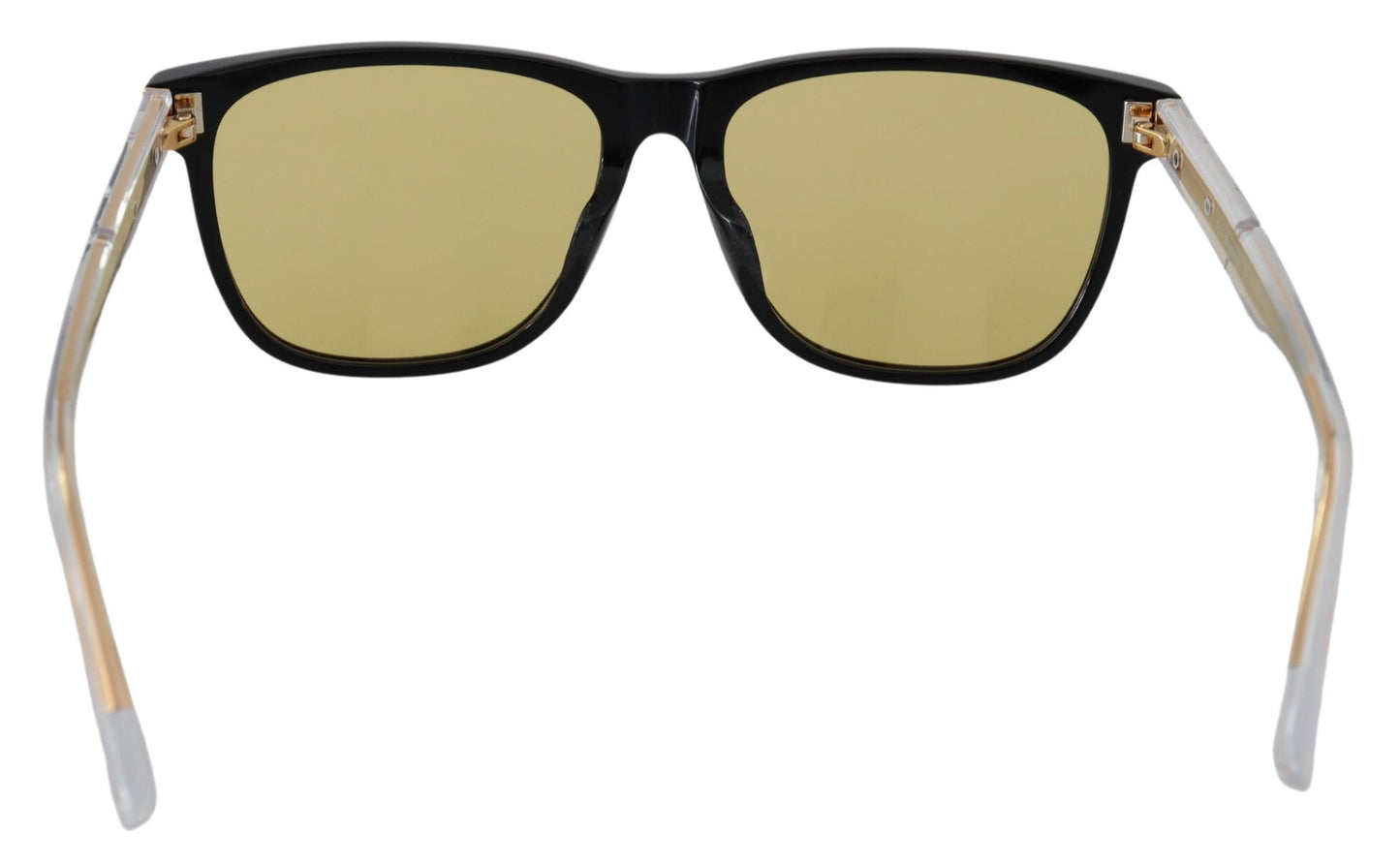 Chic Black Acetate Sunglasses with Yellow Lenses - SEHABRANDS