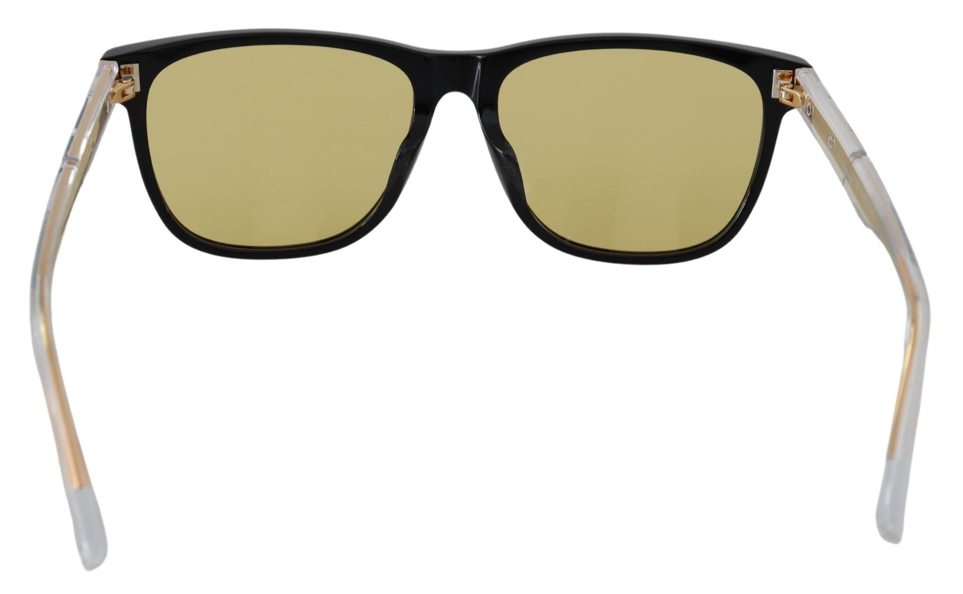 Chic Black Acetate Sunglasses with Yellow Lenses - SEHABRANDS