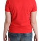 Chic Red Cotton Tee with Playful Print - SEHABRANDS