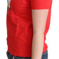 Chic Red Cotton Tee with Signature Print - SEHABRANDS