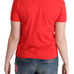 Chic Red Cotton Tee with Signature Print - SEHABRANDS