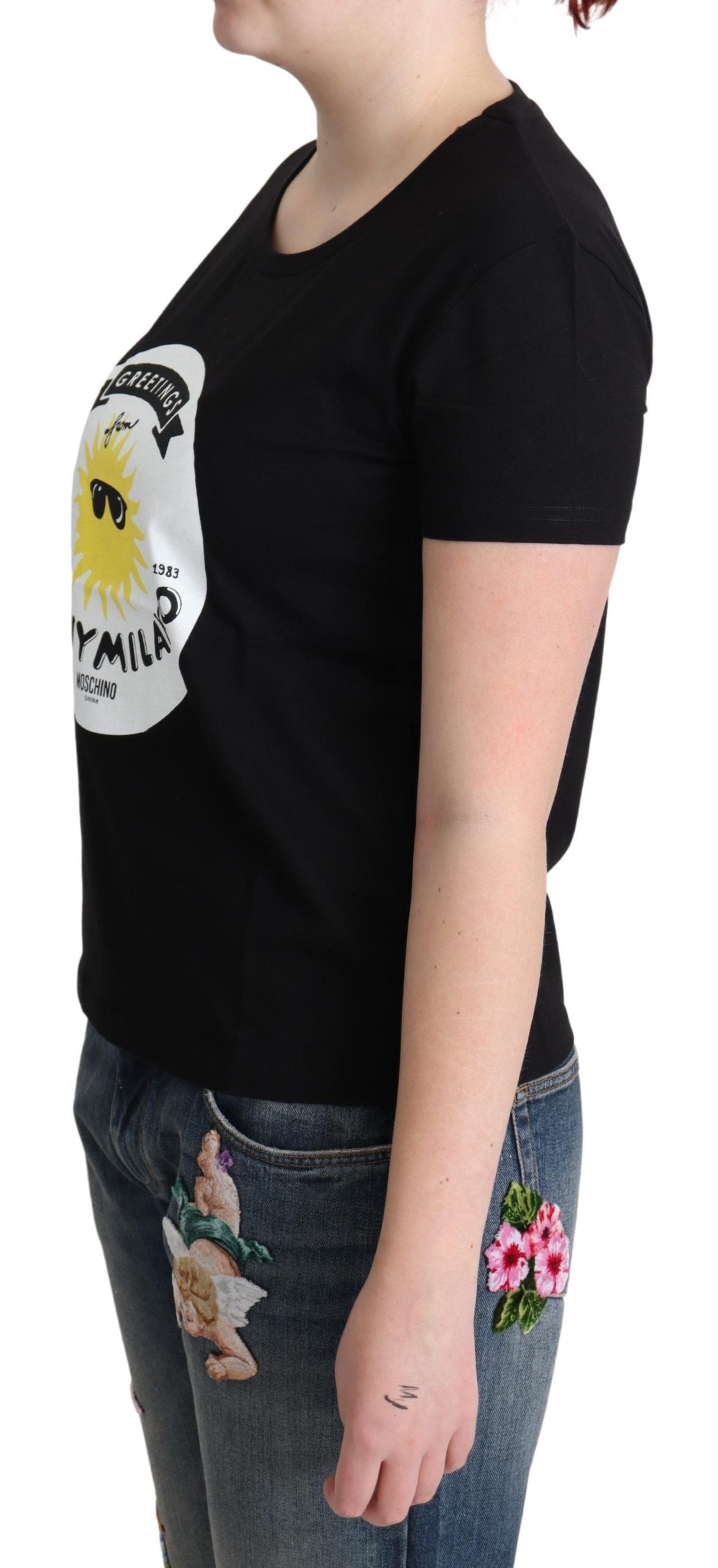 Chic Moschino Cotton Tee with Milano Print - SEHABRANDS