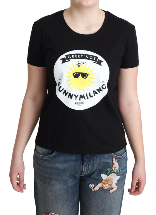 Chic Moschino Cotton Tee with Milano Print - SEHABRANDS