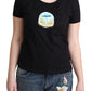 Chic Black Cotton Round Neck Tee - SEHABRANDS