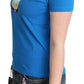 Chic Blue Cotton Tee with Iconic Print - SEHABRANDS