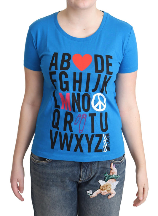 Chic Alphabet Cotton Tee in Blue - SEHABRANDS