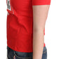 Chic Red Graphic Cotton Tee - SEHABRANDS