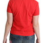 Chic Red Graphic Cotton Tee - SEHABRANDS