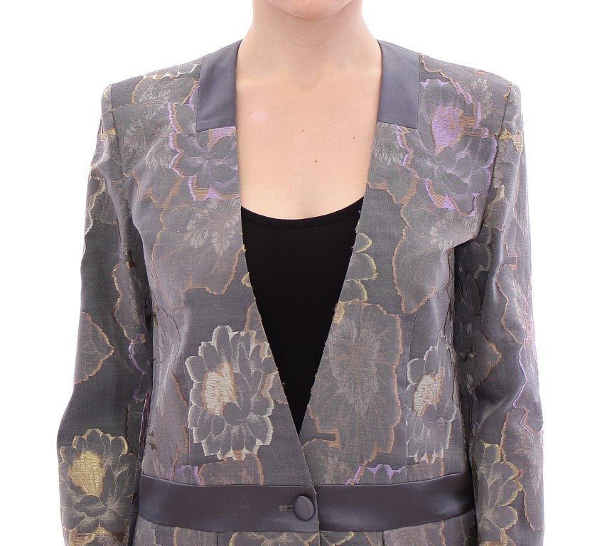 Chic Silk Floral One-Button Blazer - SEHABRANDS