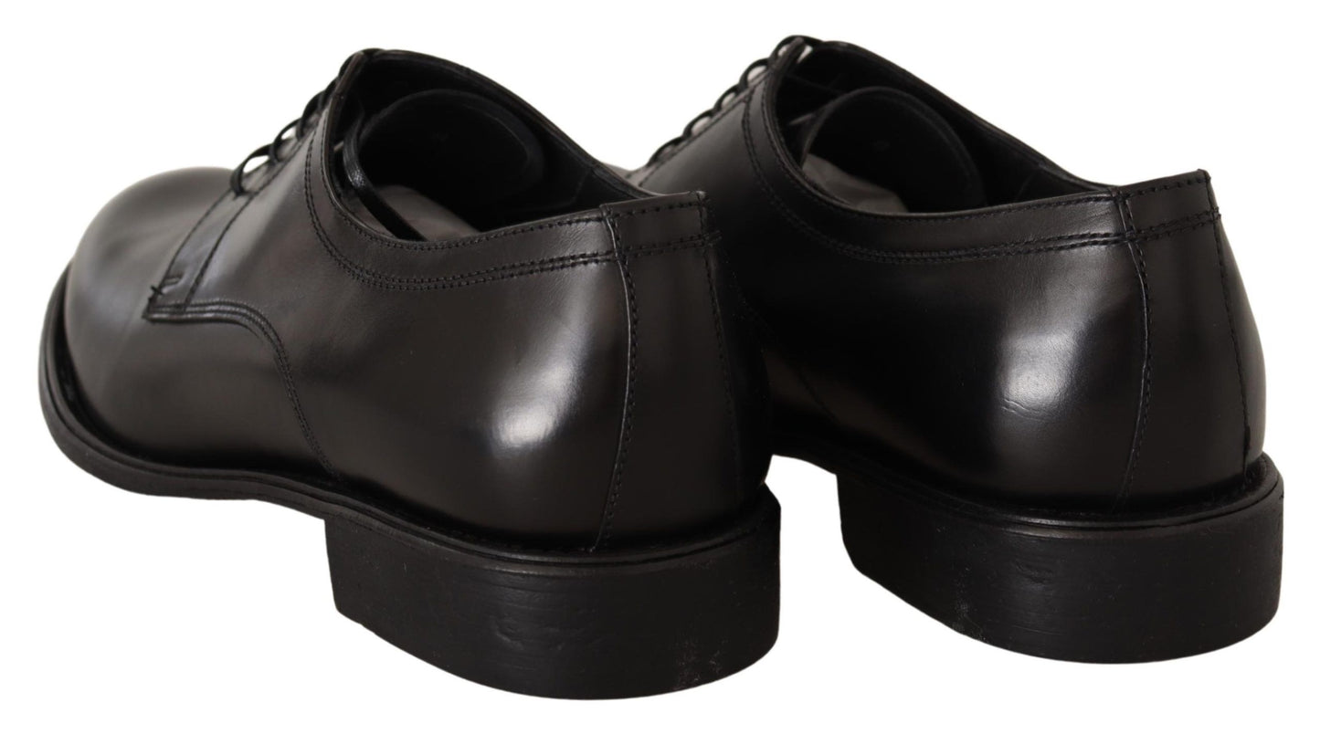 Dolce & Gabbana Elegant Black Leather Formal Derby Shoes