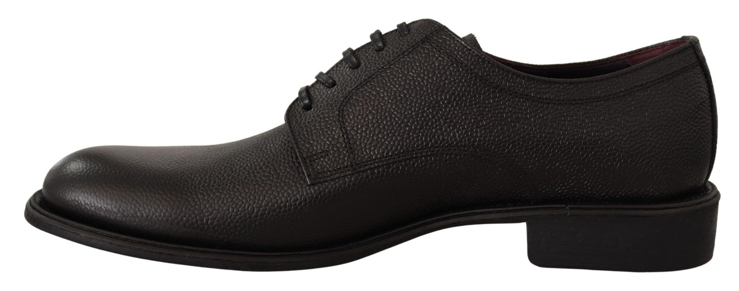 Dolce & Gabbana Elegant Black Leather Derby Dress Shoes