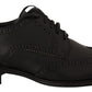 Dolce & Gabbana Elegant Black Leather Derby Wingtip Shoes