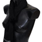 Elegant Embroidered Wool Scarf in Black - SEHABRANDS