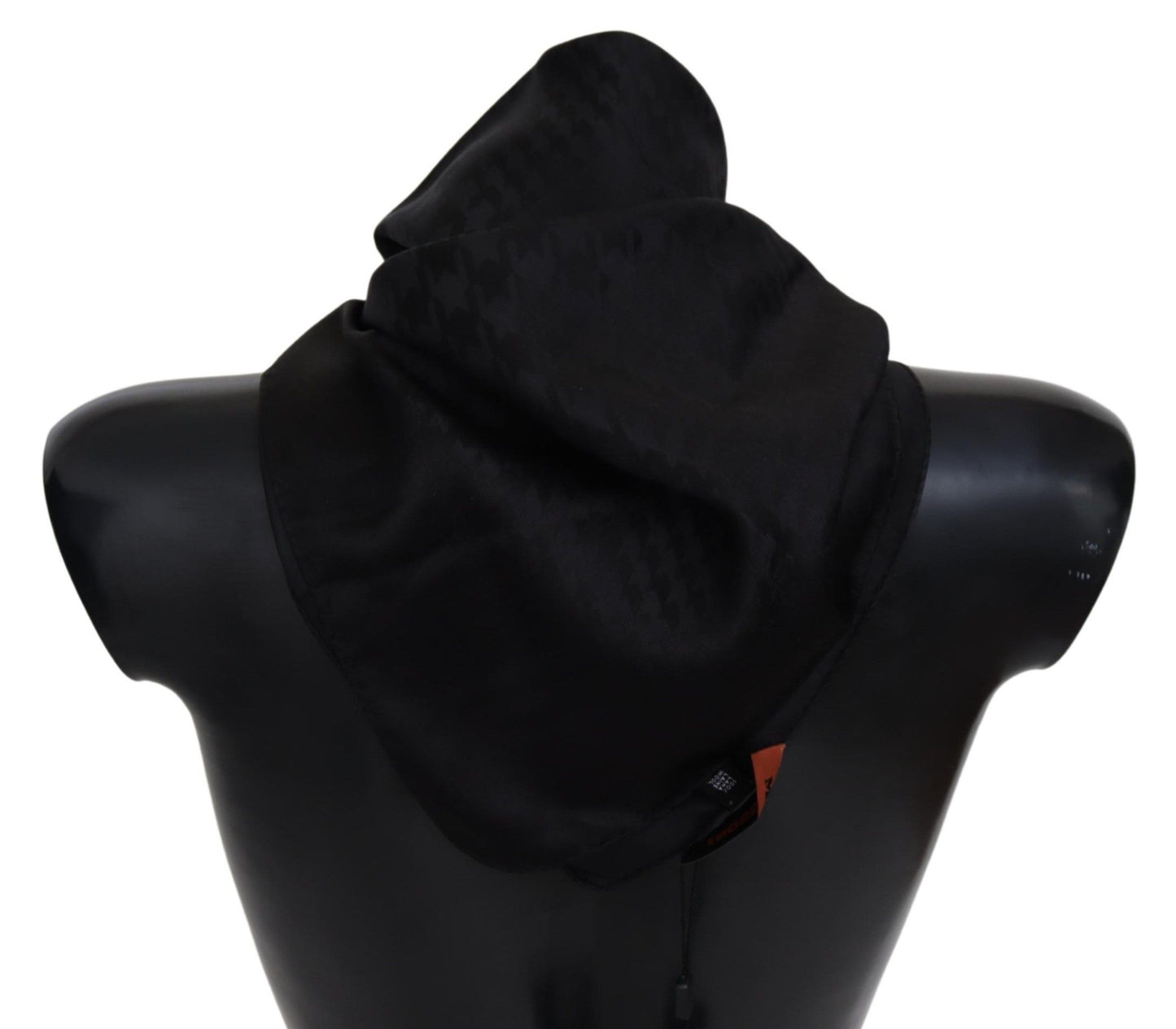 Elegant Black Wool Scarf with Logo Embroidery - SEHABRANDS