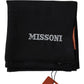 Elegant Black Wool Scarf with Logo Embroidery - SEHABRANDS