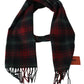 Elegant Check Wool Scarf with Logo Embroidery - SEHABRANDS