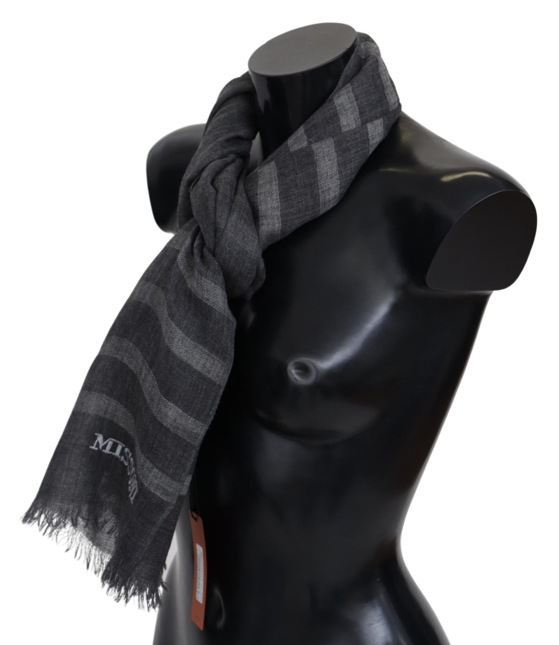 Elegant Unisex Wool Scarf with Logo Embroidery - SEHABRANDS