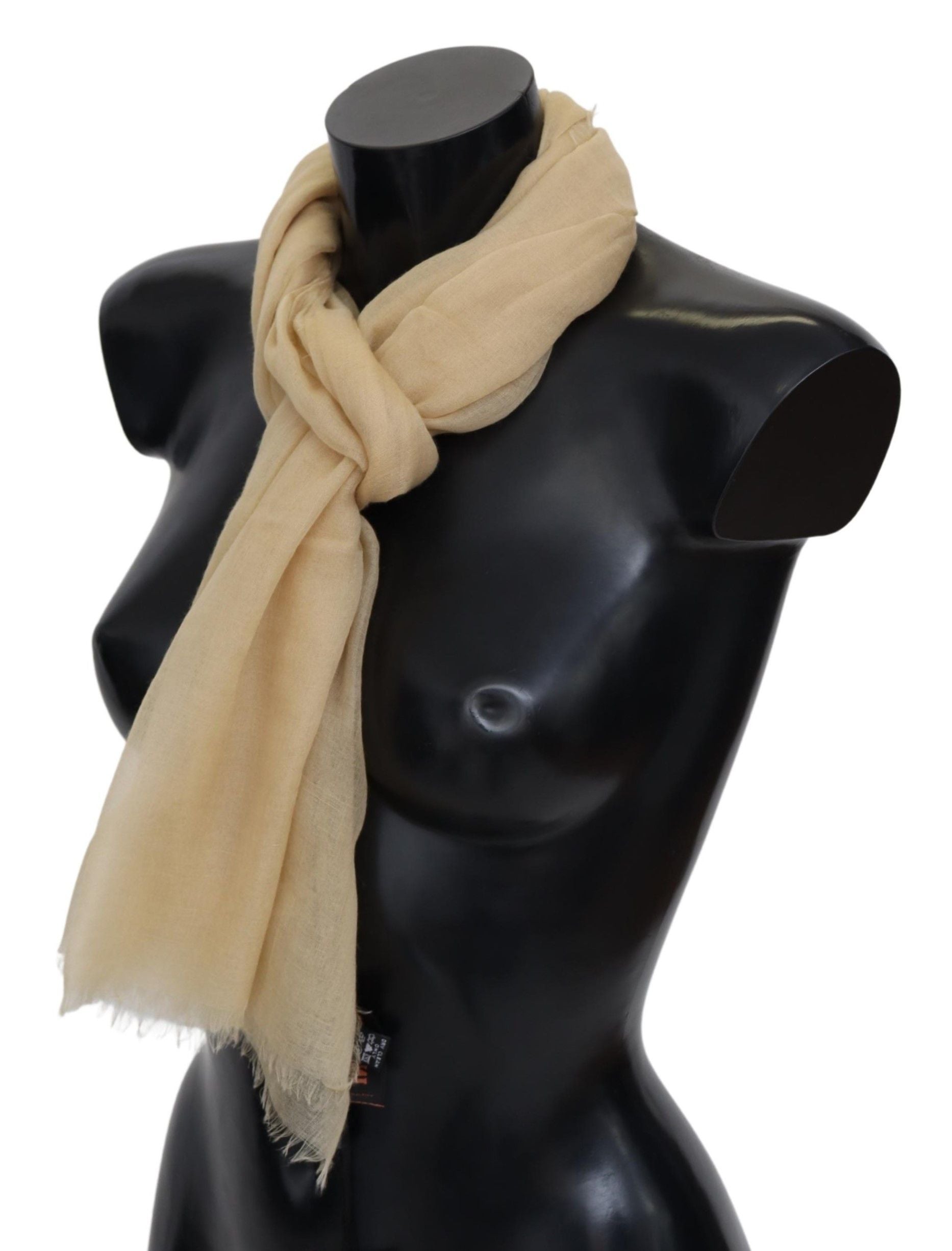 Elegant Cashmere Scarf in Beige - SEHABRANDS