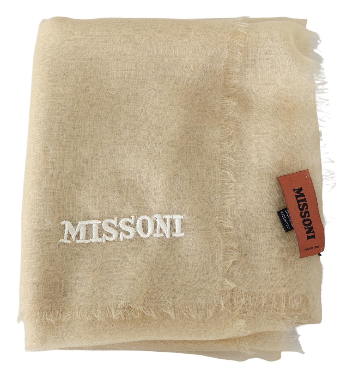 Elegant Cashmere Scarf in Beige - SEHABRANDS