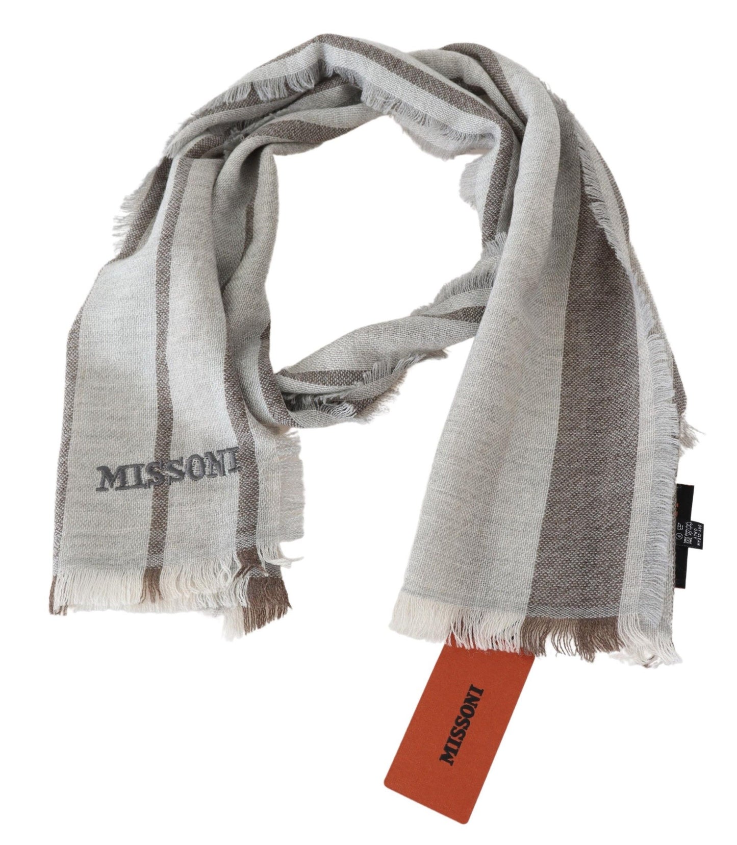 Multicolor Wool Stripe Fringe Scarf Unisex - SEHABRANDS