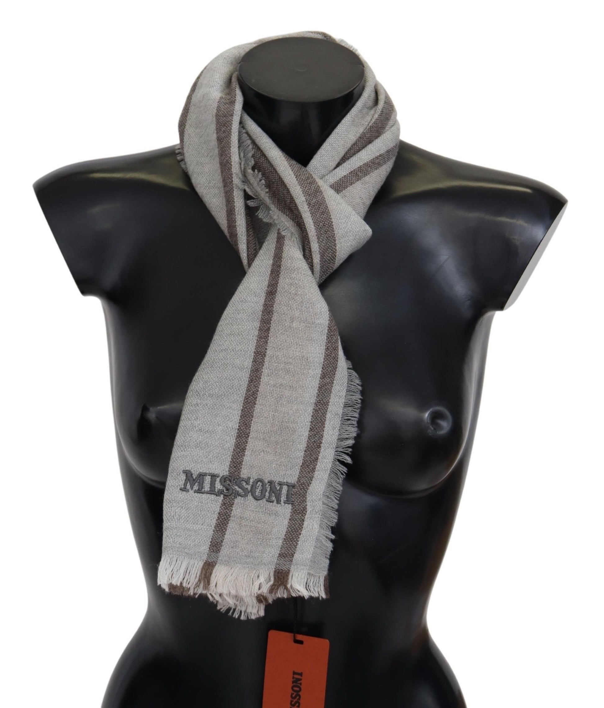 Multicolor Wool Stripe Fringe Scarf Unisex - SEHABRANDS