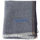 Elegant Gray Wool Scarf with Stripes and Fringes - SEHABRANDS