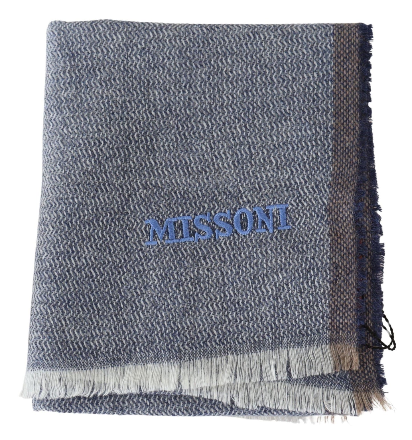 Elegant Gray Wool Scarf with Stripes and Fringes - SEHABRANDS