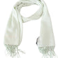 Elegant White Cashmere Scarf - SEHABRANDS