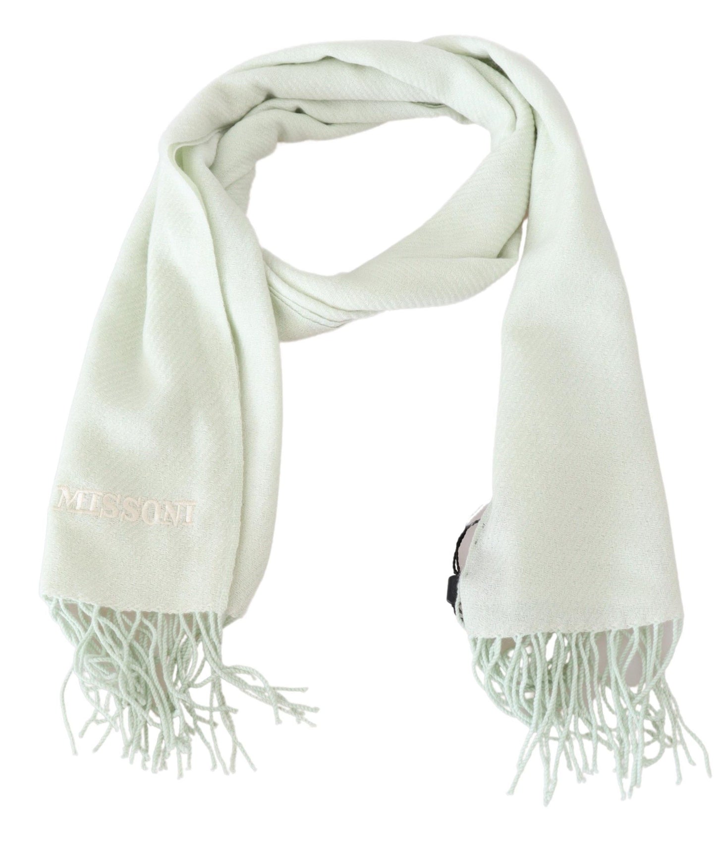 Elegant White Cashmere Scarf - SEHABRANDS