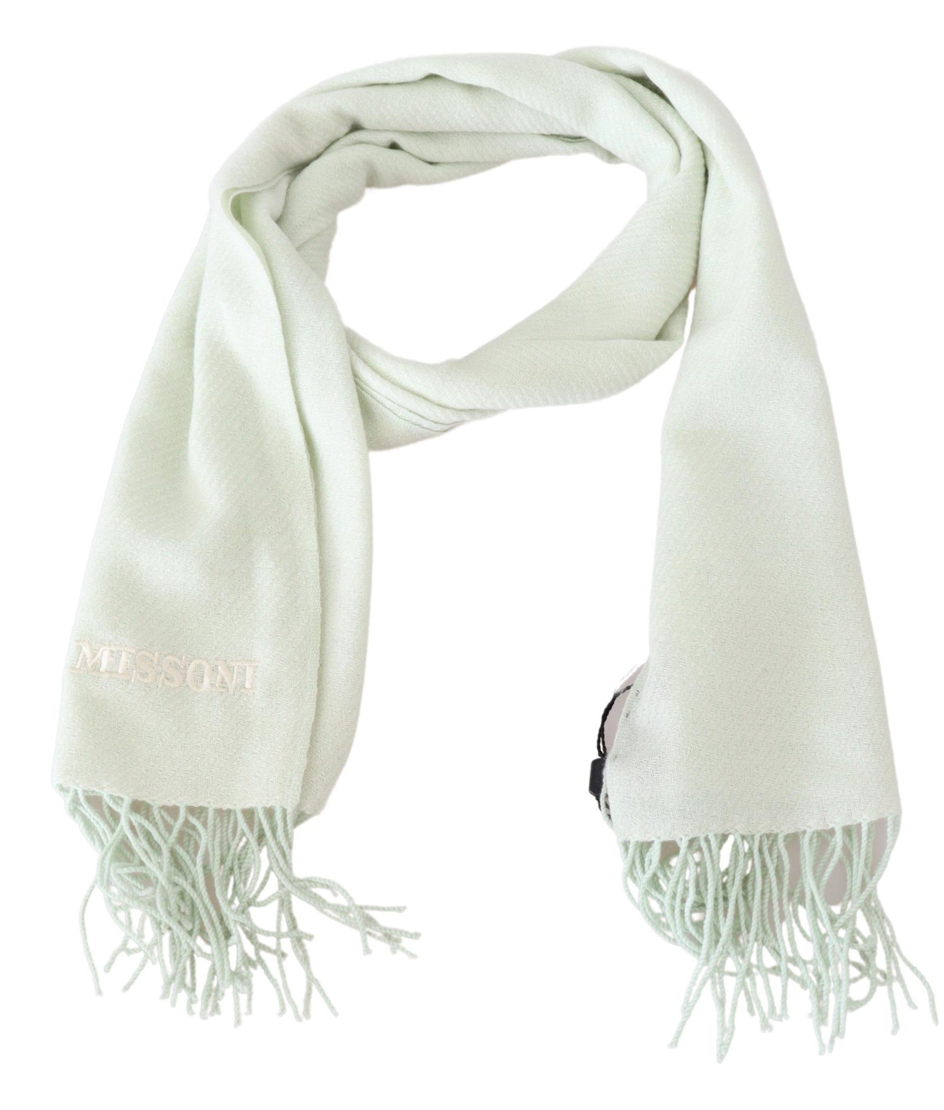 Elegant White Cashmere Scarf - SEHABRANDS