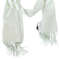 Elegant White Cashmere Scarf - SEHABRANDS