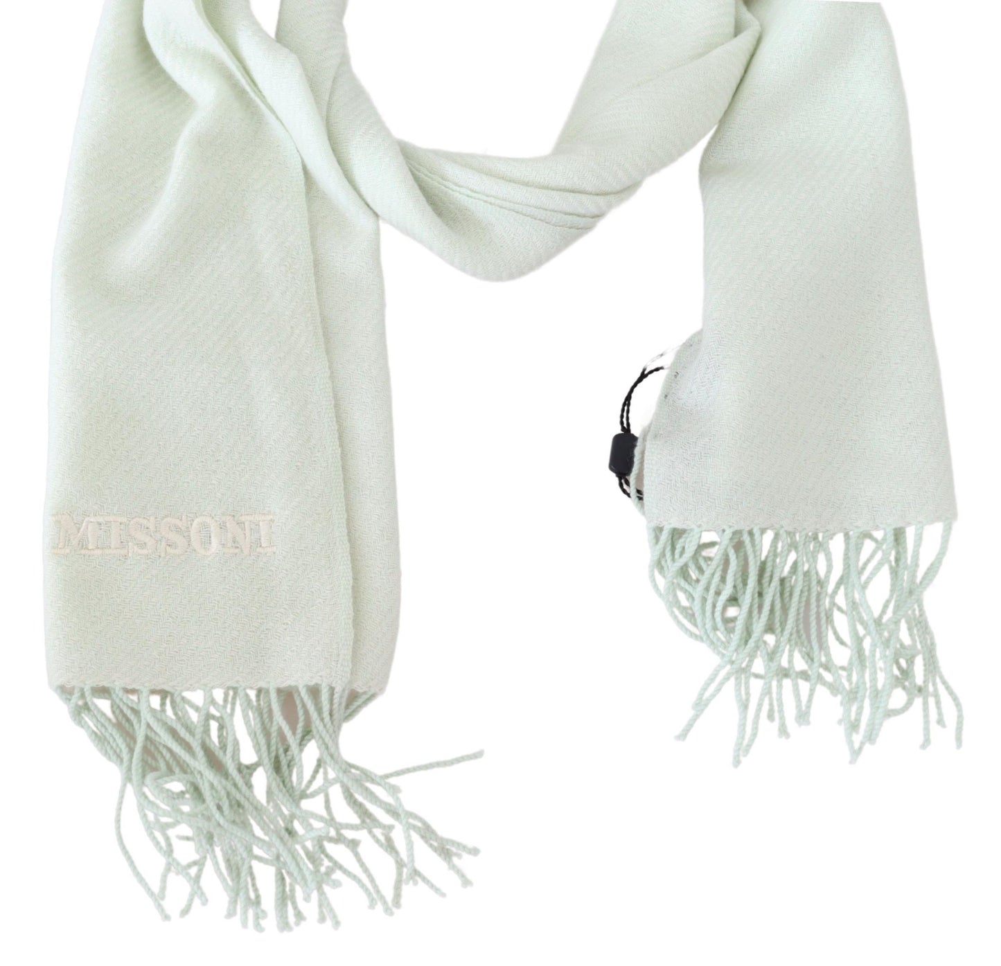 Elegant White Cashmere Scarf - SEHABRANDS