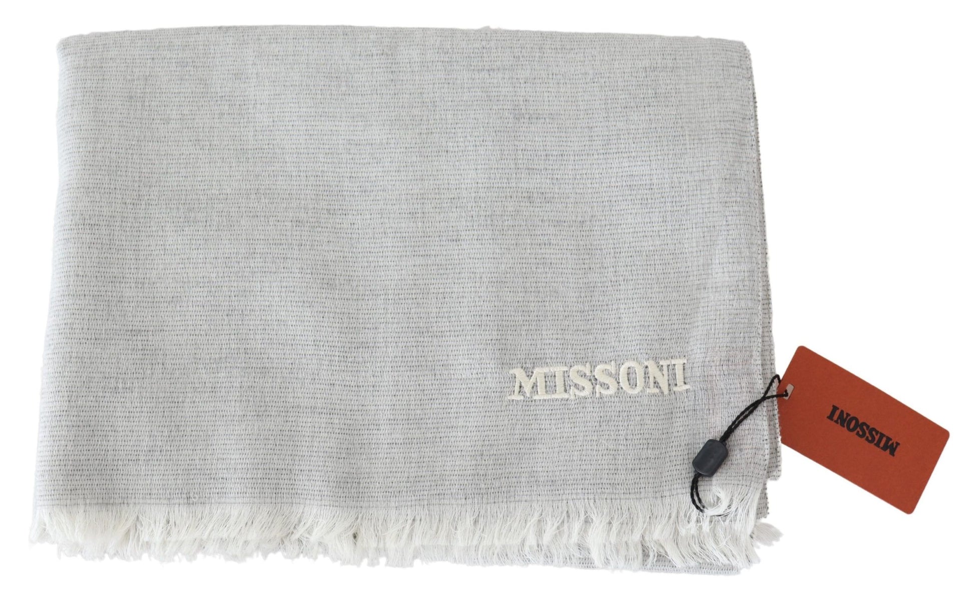 Elegant Wool Scarf with Signature Embroidery - SEHABRANDS