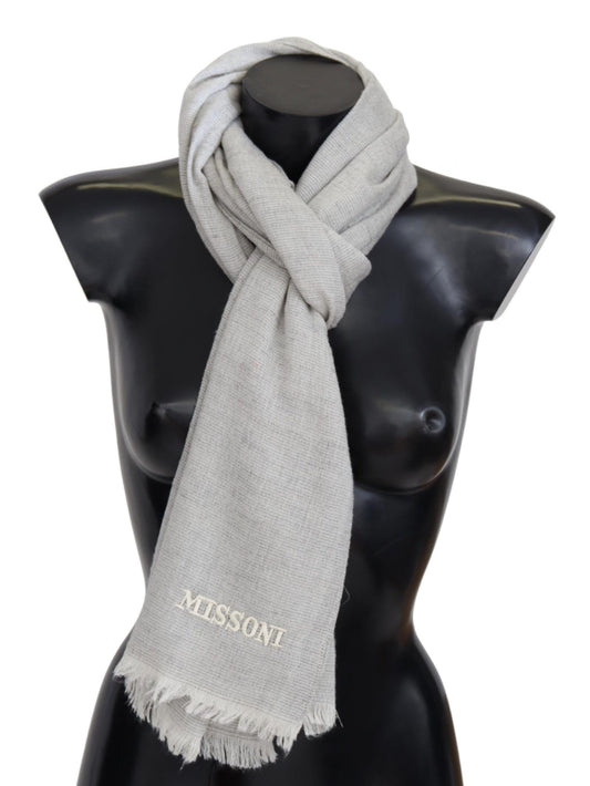 Elegant Wool Scarf with Signature Embroidery - SEHABRANDS