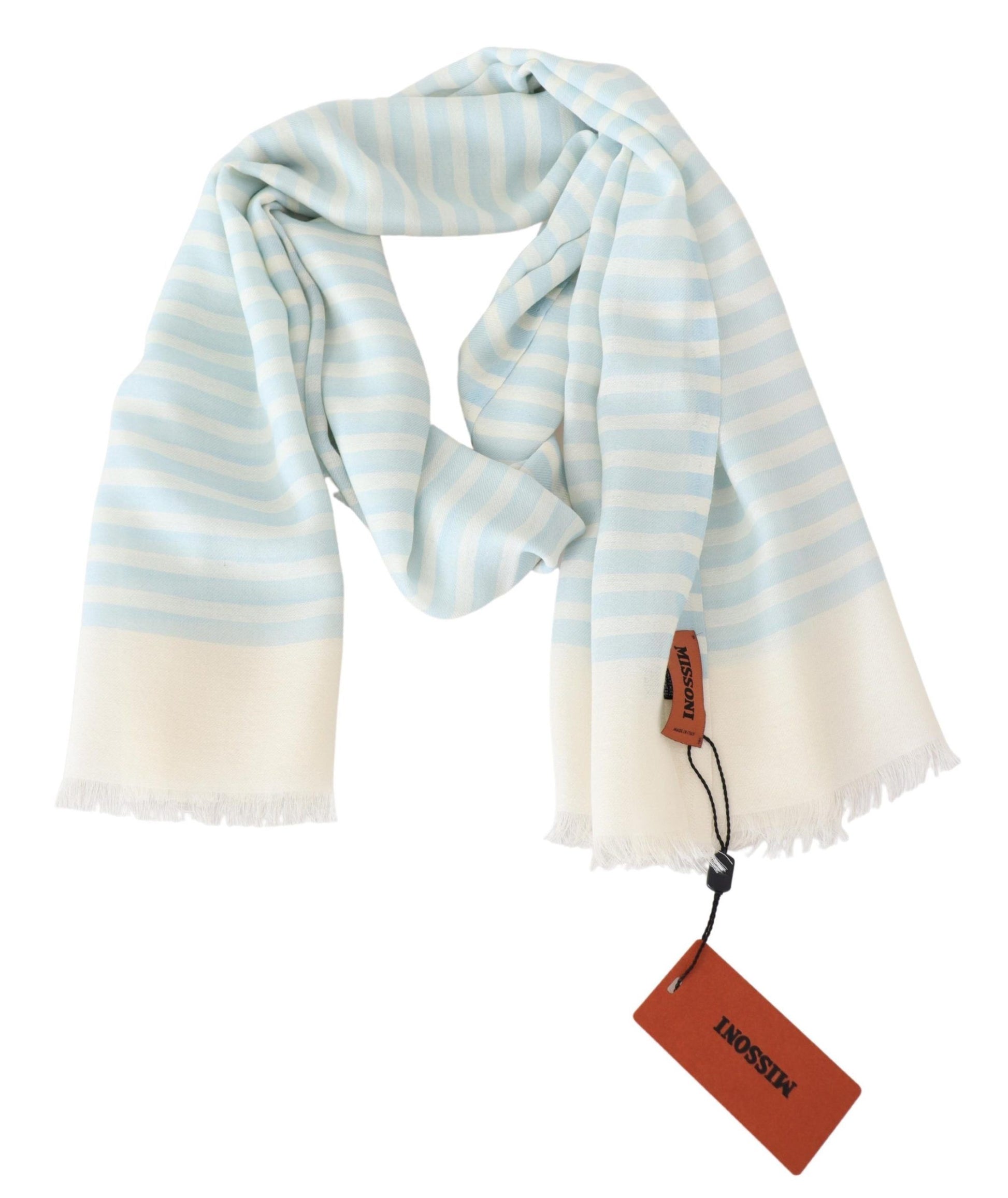 Elegant Cashmere Scarf with Linear Design - SEHABRANDS