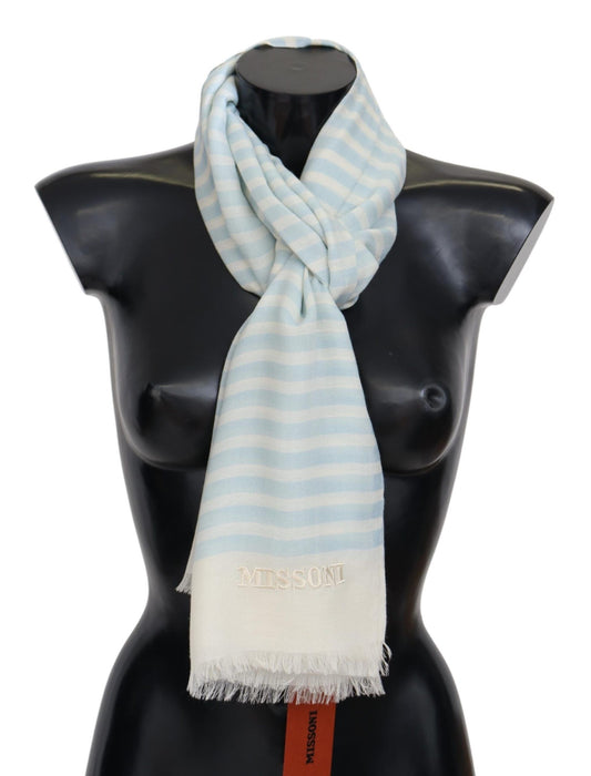 Elegant Cashmere Scarf with Linear Design - SEHABRANDS