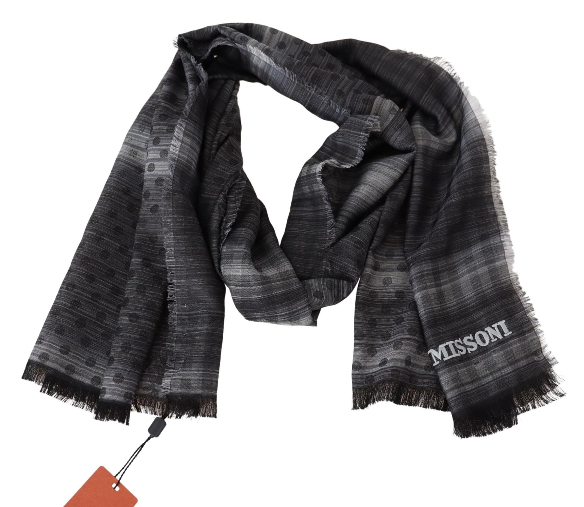 Elegant Wool Silk Polka Dot Scarf - SEHABRANDS