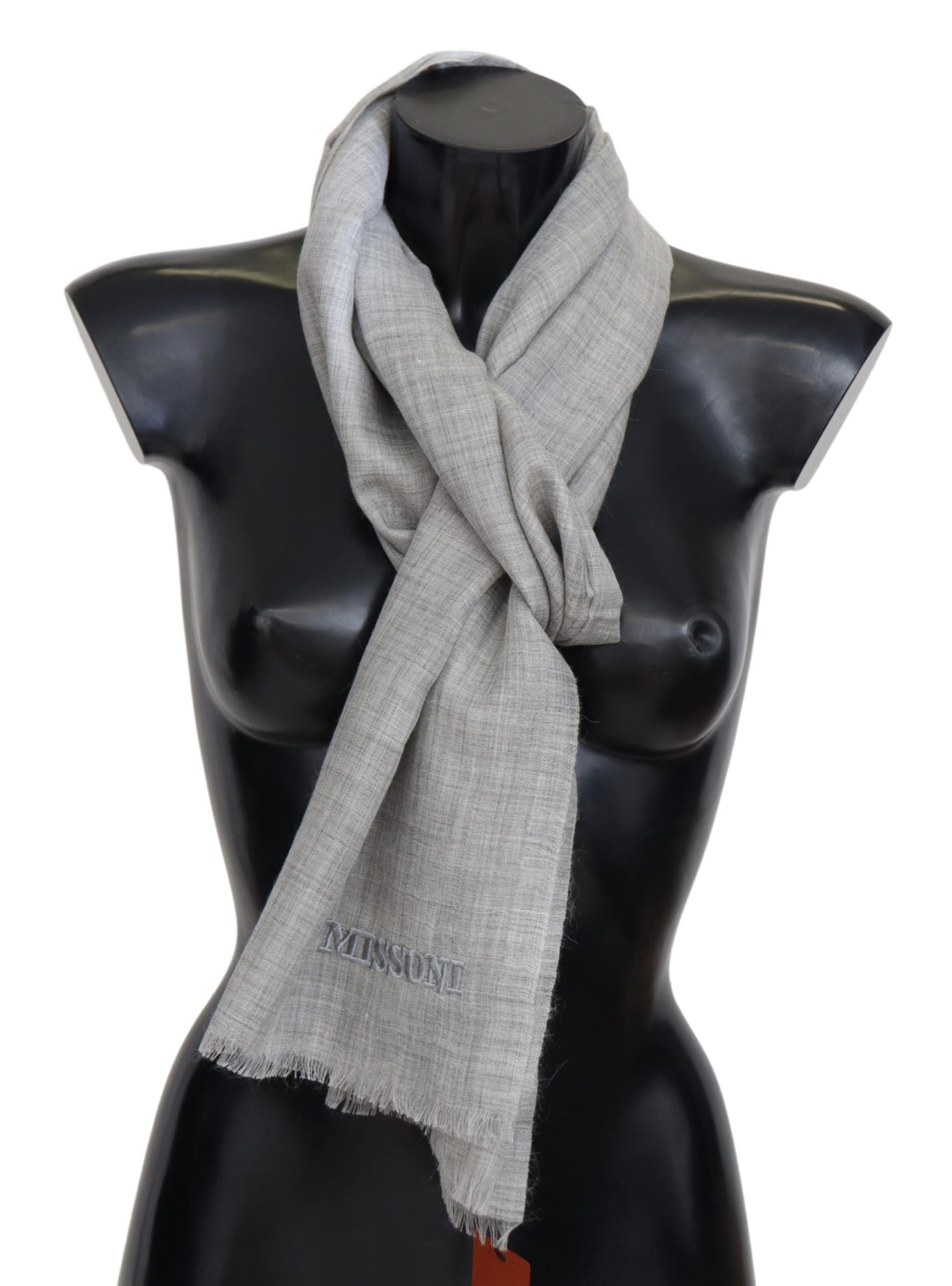 Elegant Beige Wool Silk Unisex Scarf - SEHABRANDS