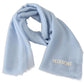 Elegant Light-Blue Cashmere Scarf with Fringes - SEHABRANDS