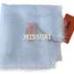 Elegant Light-Blue Cashmere Scarf with Fringes - SEHABRANDS