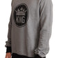 Dolce & Gabbana Elegant Gray Crown Motif Crewneck Sweater